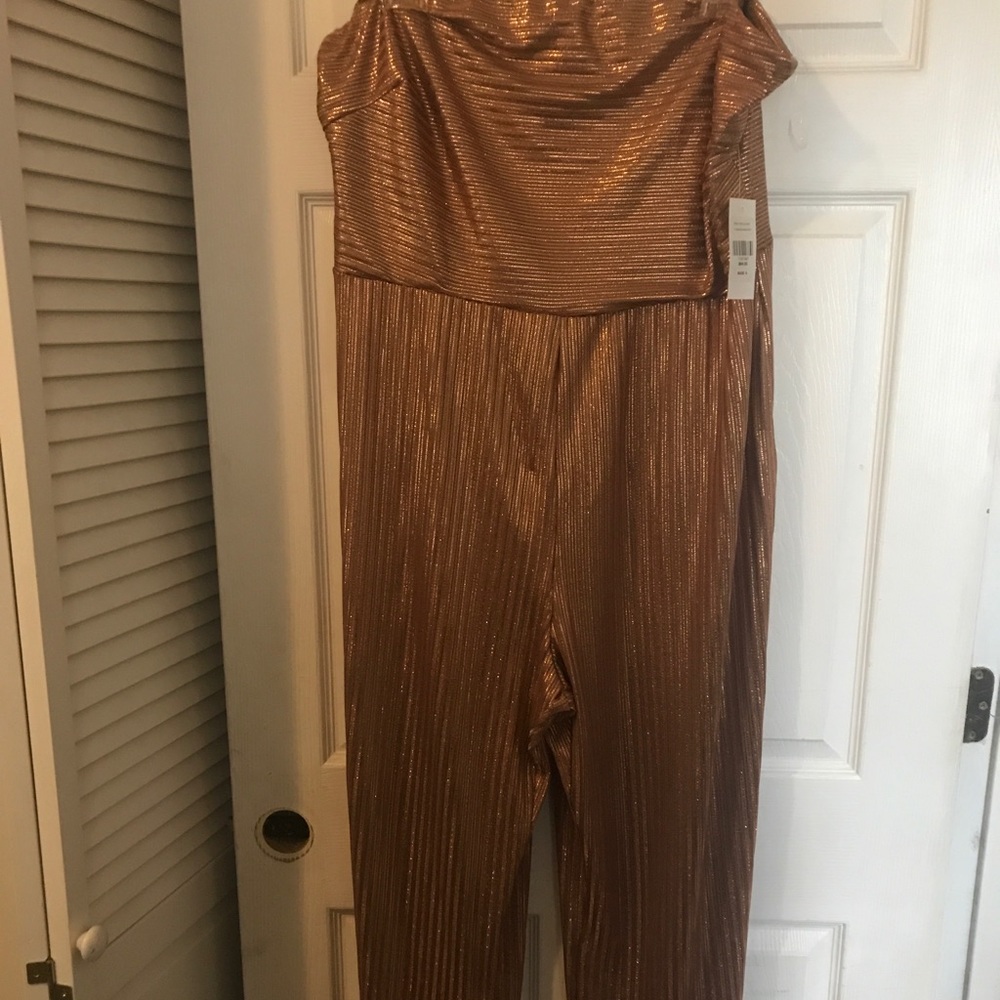 Fashion To Figure Gold strapless jumpsuit